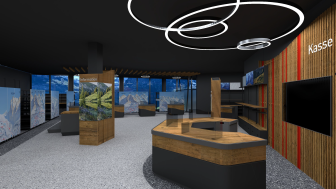 Vue intérieure du terminal de la boutique