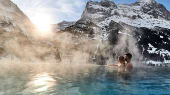 Piscine à débordement de l'hôtel Spinne Grindelwald
